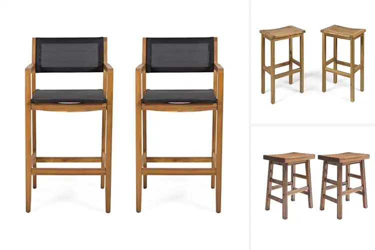 Detailed view of Best Acacia Wood Barstools