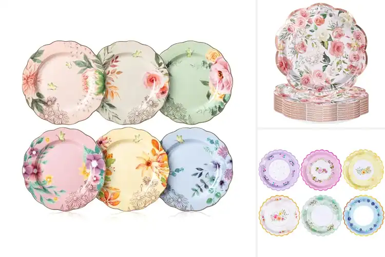 Detailed view of Best Floral Dessert Plates