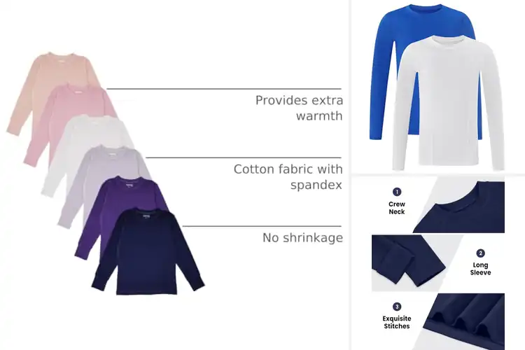 Detailed view of Best Girls’ Long Sleeve Warm Undershirts