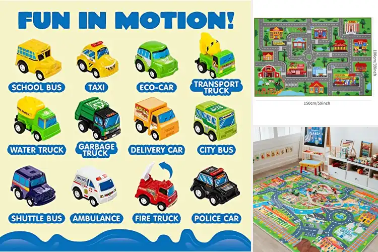 Detailed view of Best Kids Car Track Rugs