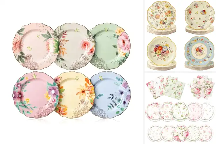 Detailed view of Best Vintage Floral Plates